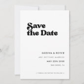 Stilvolles Retro-Schwarz-Weiß-Foto Save The Date (Vorderseite)