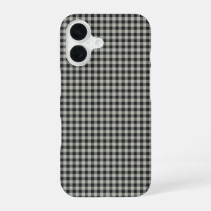 Stilvolles Retro Schwarz-Weiß-Gingham-Karomuster iPhone 16 Hülle