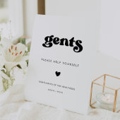 Stilvolles Retro Schwarz & Weiß Herren Badezimmer Sockelschild