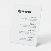 Stilvolles Retro Schwarz & Weiß Hochzeit Dessert B Sockelschild (Vorderseite)