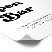 Stilvolles Retro-Schwarz-Weiß-Hochzeit Open Bar si Poster (Ecke)