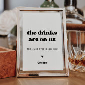 Stilvolles Retro-Schwarz-Weiß-Hochzeit Open Bar si Poster