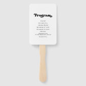 Stilvolles Retro-Schwarz-Weiß-Hochzeitsprogramm Fächer (Rückseite)