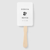 Stilvolles Retro-Schwarz-Weiß-Hochzeitsprogramm Fächer (Vorderseite)