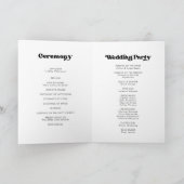 Stilvolles Retro-Schwarz-Weiß-Hochzeitsprogramm Programm (Innenseite)
