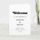 Stilvolles Retro-Schwarz-Weiß-Hochzeitsprogramm Programm (Vorderseite)