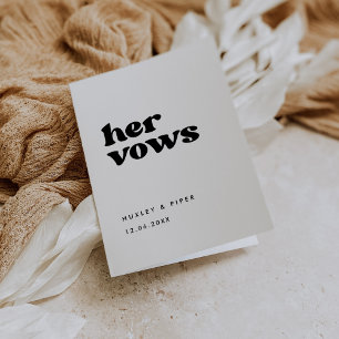 Stilvolles Retro Schwarz & Weiß Ihre Gelübde Hochz Karte