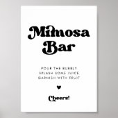Stilvolles Retro-Schwarz-Weiß-Mimosa-Bar Poster (Vorne)