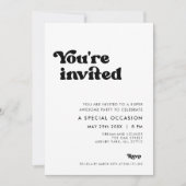 Stilvolles Retro Schwarz & Weiß Sie sind eingelade Einladung (Vorderseite)