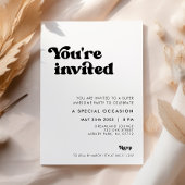 Stilvolles Retro Schwarz & Weiß Sie sind eingelade Einladung