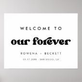 Stilvolles Retro Schwarz & Weiß Willkommen in unse Poster (Vorne)