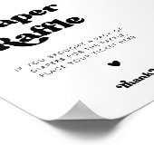 Stilvolles Retro-Schwarz-Weiß-Windeln-Raffelzeiche Poster (Ecke)