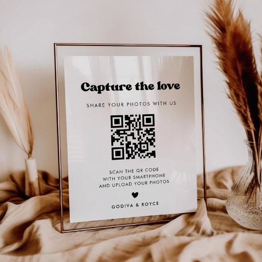 Stilvolles Retro-Schwarz & Weiß Zeichnen Sie die L Poster