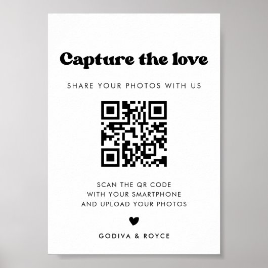 Stilvolles Retro-Schwarz & Weiß Zeichnen Sie die L Poster (Vorne)