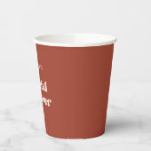 Stilvolles Retro Terracotta Brautparty Pappbecher (Links)