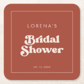 Stilvolles Retro Terracotta Brautparty Rechteckiger Pappuntersetzer (Vorderseite)
