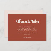 Stilvolles Retro Terracotta Dankeskarte (Vorne/Hinten)
