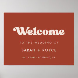 Stilvolles Retro Terracotta Herzlich Willkommen be Poster