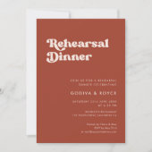 Stilvolles Retro-Terracotta-Probe-Dinner Einladung (Vorderseite)