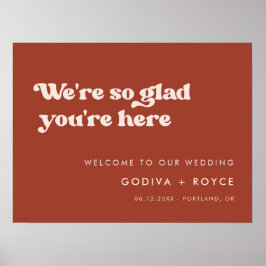 Stilvolles Retro Terracotta So froh, dass Sie hier Poster