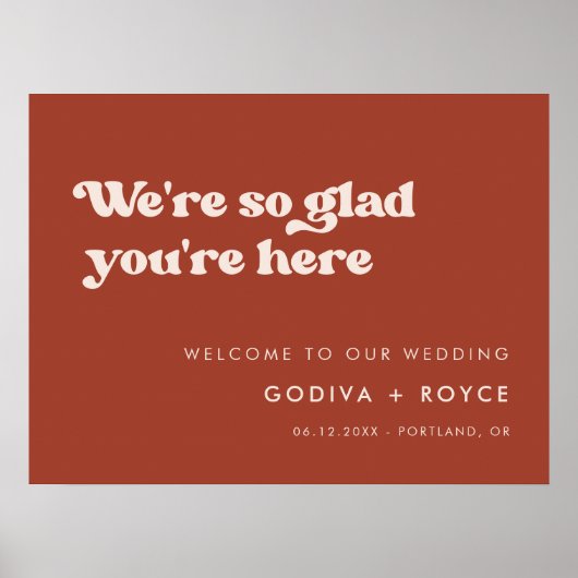 Stilvolles Retro Terracotta So froh, dass Sie hier Poster (Vorne)