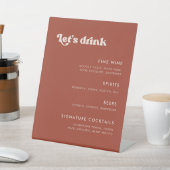 Stilvolles Retro Terracotta Wedding Bar menu Sockelschild (In SItu)