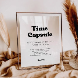 Stilvolles Retro Time Kapsel 1. Geburtstag Poster