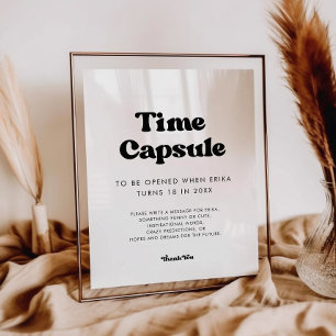 Stilvolles Retro Time Kapsel 1. Geburtstag Poster