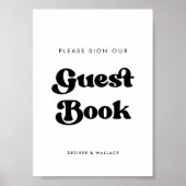 Stilvolles Retro Unterschreiben Sie unser Gästebuc Poster (Vorne)