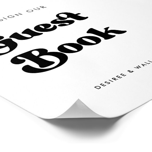 Stilvolles Retro Unterschreiben Sie unser Gästebuc Poster (Ecke)