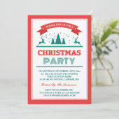 Stilvolles Retro Vintag Typografie Weihnachtsfest Einladung (Stehend Vorderseite)