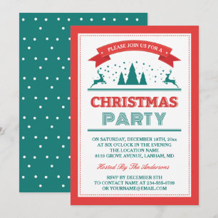 Stilvolles Retro Vintag Typografie Weihnachtsfest  Einladung