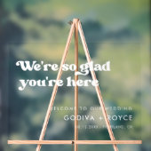 Stilvolles Retro weiß So froh, dass Sie hier sind Acrylschild (Neutral)