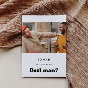 Stilvolles Retro Werden Sie meine Trauzeuge-Fotoka Einladung