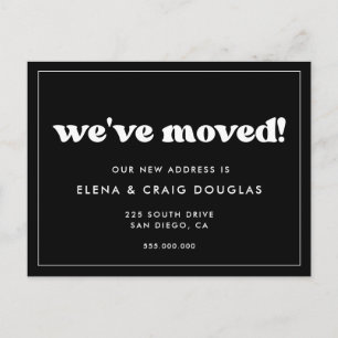 Stilvolles Retro Wir haben neue Adresse verschoben Postkarte