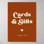 Stilvolles Retro-Zeichen Burnt Orange Cards & Gift Poster (Vorne)