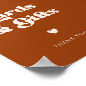 Stilvolles Retro-Zeichen Burnt Orange Cards & Gift Poster (Ecke)