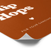 Stilvolles Retro-Zeichen Burnt Orange Wedding Flip Poster (Ecke)