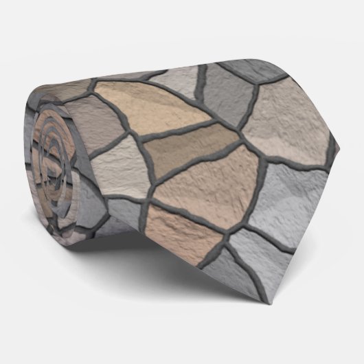 Stilvolles Rock Stone Pattern Mauerwerk Muster Krawatte (Gerollt)