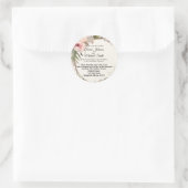 Stilvolles, romantisches, blumengeschmücktes Hochz Runder Aufkleber (Tasche)