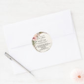 Stilvolles, romantisches, blumengeschmücktes Hochz Runder Aufkleber (Umschlag)