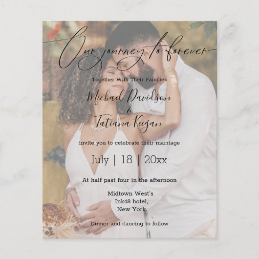 stilvolles romantisches Hochzeitsskript Foto Einla (Vorderseite)