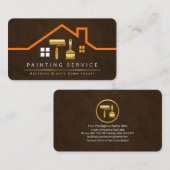 Stilvolles Rooftop Gebäude Gold Handyman Brush Visitenkarte (Vorne/Hinten)