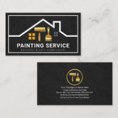 Stilvolles Rooftop Gebäude Rahmen Gold Brush Visitenkarte (Vorne/Hinten)