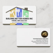 Stilvolles Rooftop Handyman Tools Gebäude Visitenkarte (Vorne/Hinten)