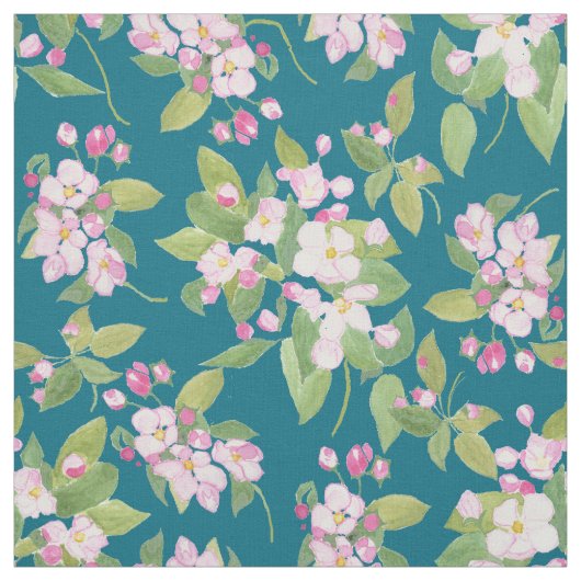 Stilvolles rosa Apple blühen Muster auf Stoff (Muster)