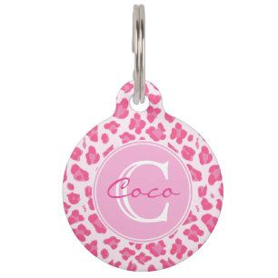 Stilvolles Rosa auf rosa Leopard-Druck Haustiermarke