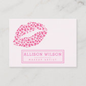 Stilvolles Rosa auf rosa Leoparden drucken | Makeu Visitenkarte (Vorderseite)