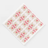 Stilvolles rosa Blumenpapier Napkin Serviette (Ecke)