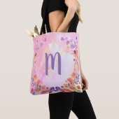 Stilvolles rosa Floral Monogram Design Tasche (Von Nahem)